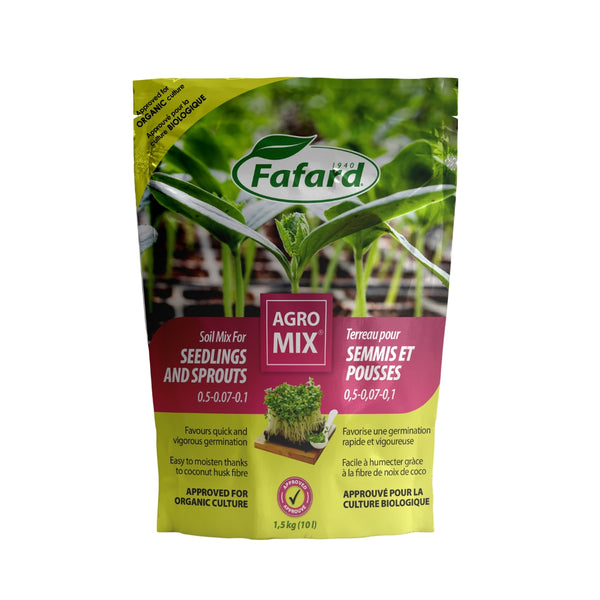 Fafard AGROMIX Soil Mix For SEEDLINGS and SPROUTS 10 litres (1.5 kg) - Indoor Farmer