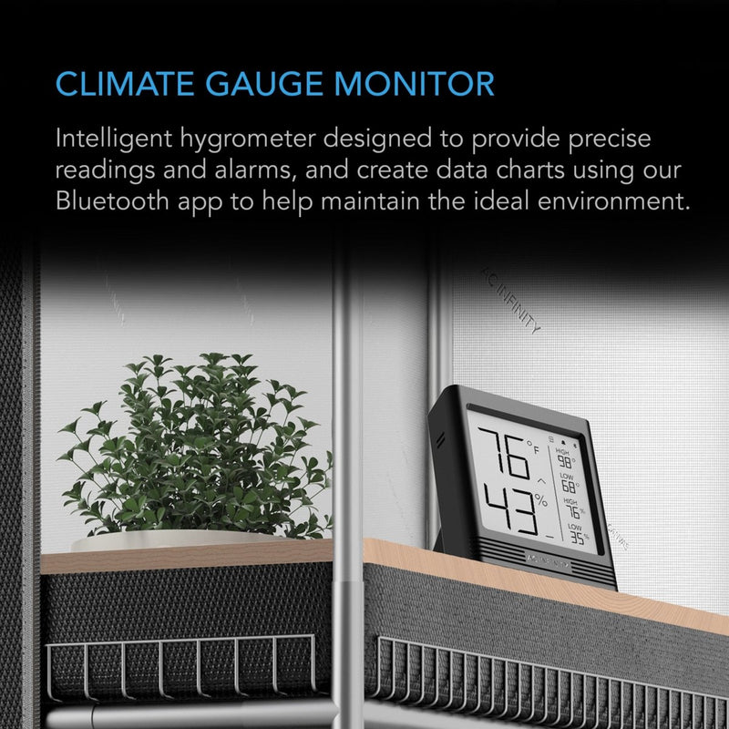 AC Infinity CLOUDCOM B2 Smart Thermo - Hygrometer with Integrated Sensor Probe - Indoor Farmer