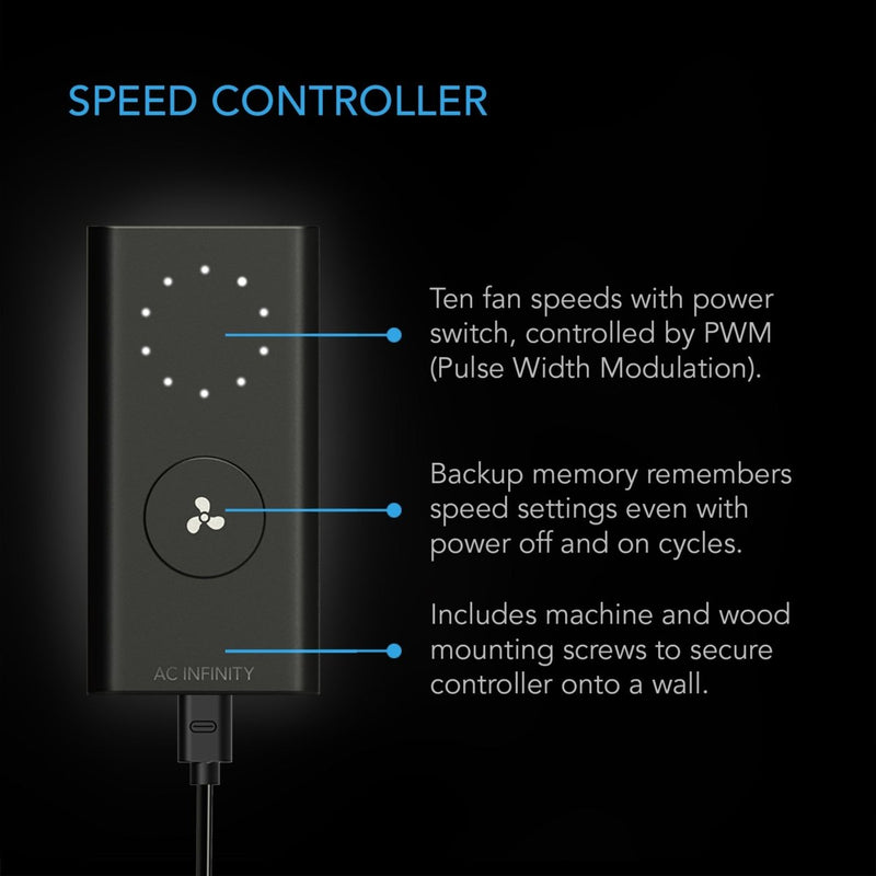 AC Infinity CLOUDLINE PRO S4 Inline Fan with Speed Controller (205 CFM) - Indoor Farmer