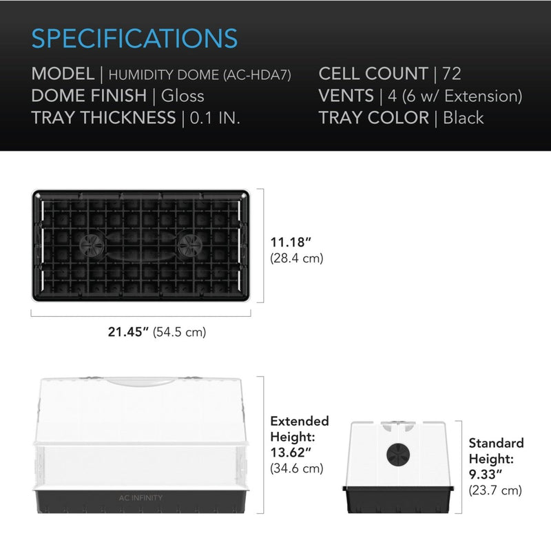 AC Infinity Heavy Duty Large Propagation Kit with Height Extension & 6X12 Cell Tray - Indoor Farmer