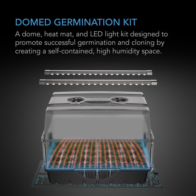 AC Infinity Heavy Duty Small Germination Kit with Height Extension, LED Grow Light Bars, Seedling Heat Mat - Indoor Farmer
