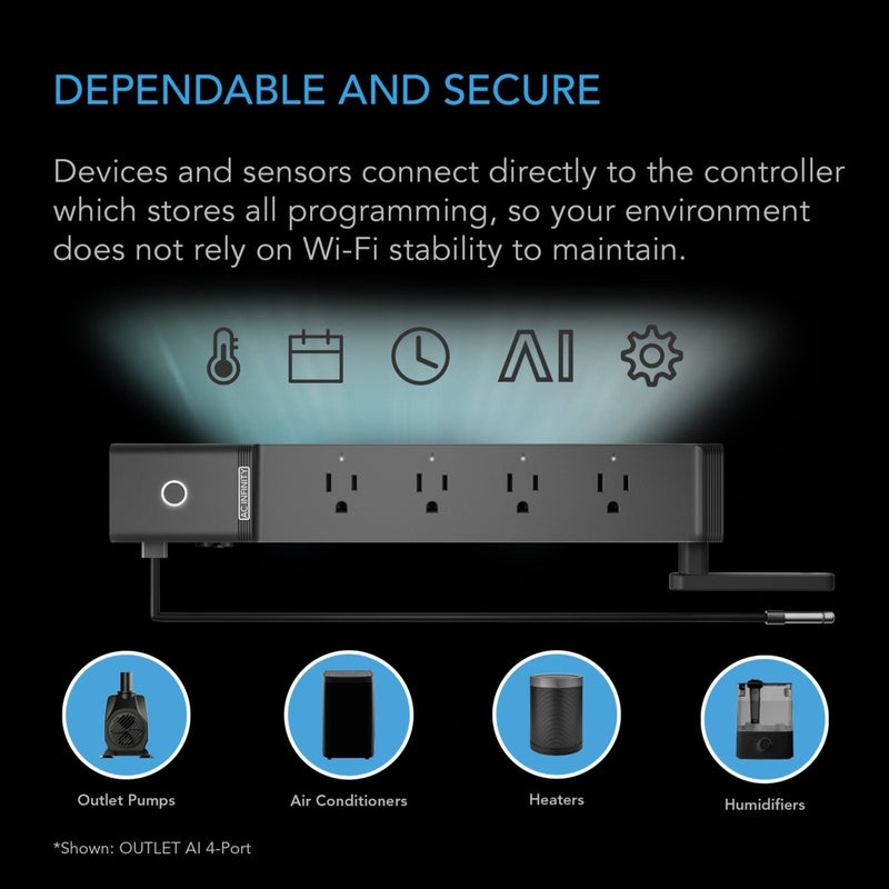 AC Infinity OUTLET AI+ Environment Controller – 8 Smart WiFi Outlets - Indoor Farmer