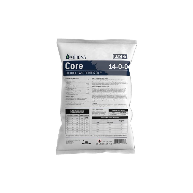 ATHENA PRO Core 14 - 0 - 0 11.3KG (25LB) - 1 x 25lb Bags - Indoor Farmer