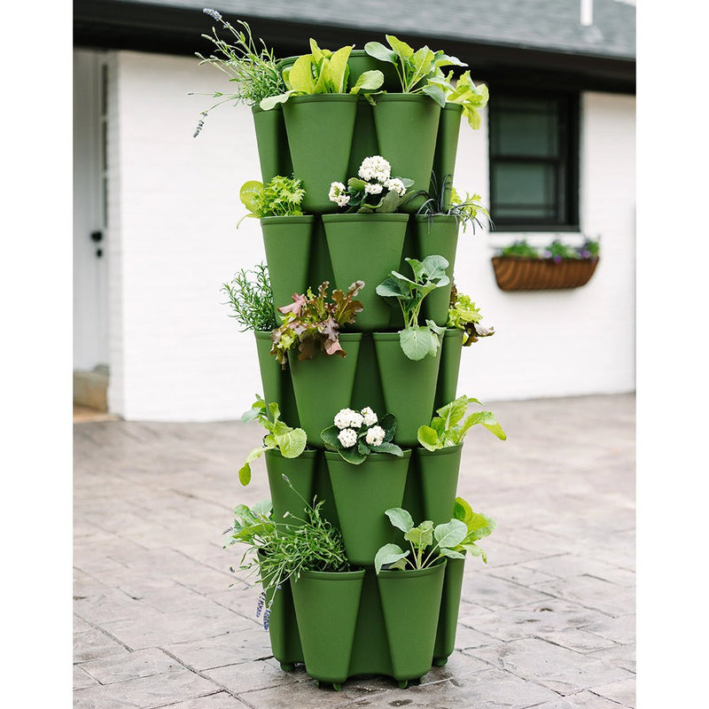 GreenStalk 5 Tier Original Vertical Planter - Basic Texture Peppercorn - Indoor Farmer