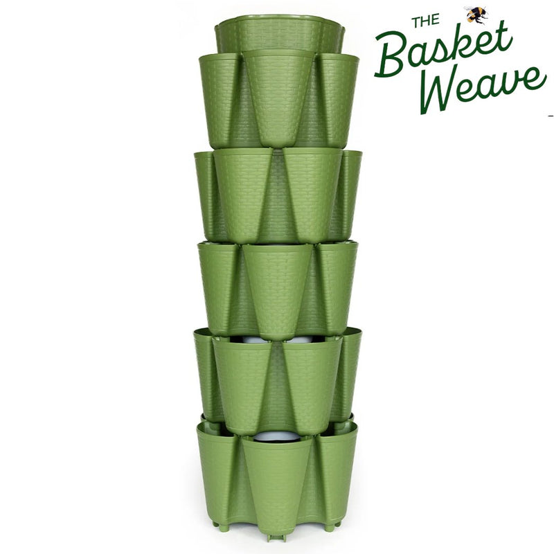 GreenStalk 5 Tier Original Vertical Planter - Basket Weave Texture - Indoor Farmer