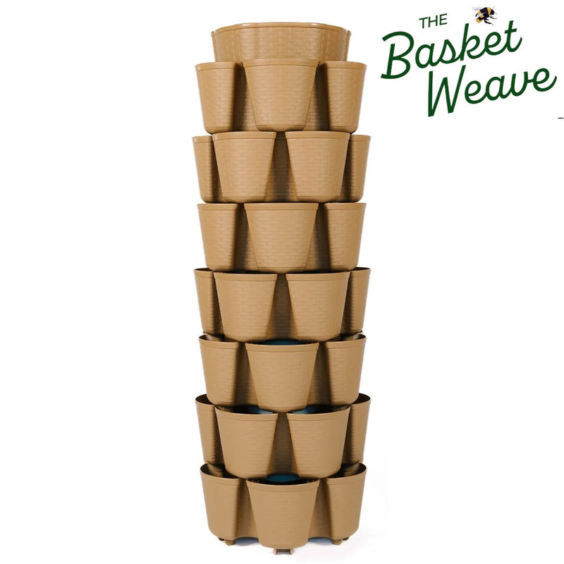 GreenStalk 7 Tier Leaf Vertical Planter - Basket Weave Texture - Indoor Farmer