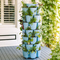 GreenStalk 7 Tier Leaf Vertical Planter Glacier Blue - Indoor Farmer