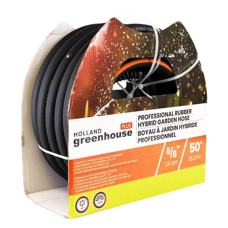 Holland Greenhouse PLUS Professional Rubber Hybrid Garden Hose 5/8" X 50' - Indoor Farmer