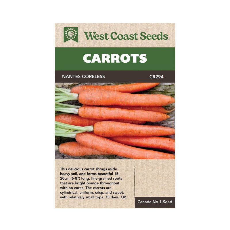 Nantes Coreless Carrot Seeds 0.75g (Approx 840 seeds) - Indoor Farmer