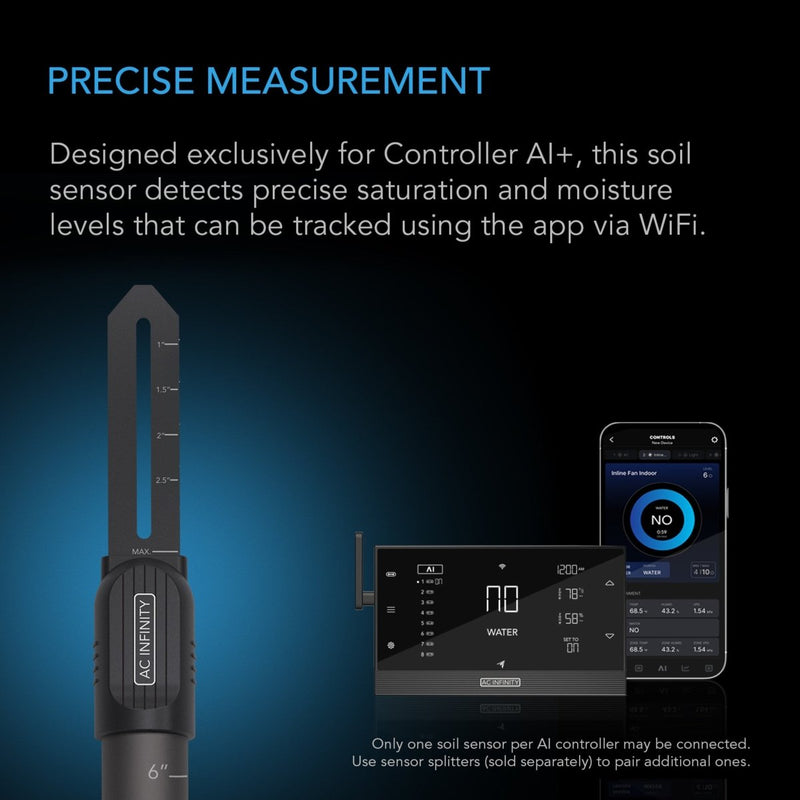 Soil Sensor Probe for Controller AI+ Monitors Moisture and Saturation Levels - Indoor Farmer