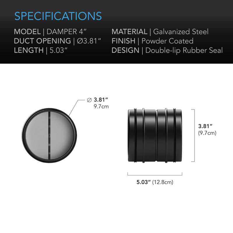 AC Infinity Backdraft Damper Ducting Insert - Indoor Farmer