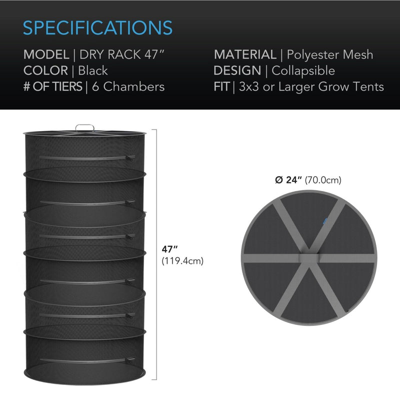 AC Infinity Hanging Herb Drying Rack 24" - 6 Tier (Coming Soon) - Indoor Farmer