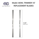 AC Infinity Spin Cut Bowl Trimmer Replacement Blades 16 INCH WET BLADE (STRAIGHT EDGE) For 16" Trimmer - Indoor Farmer