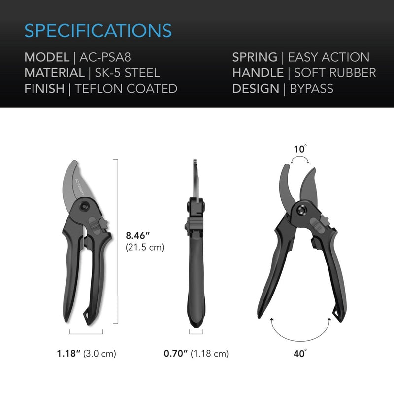 AC Infinity Stainless Pruning Shear Bypass Blades 8" (Coming Soon) - Indoor Farmer