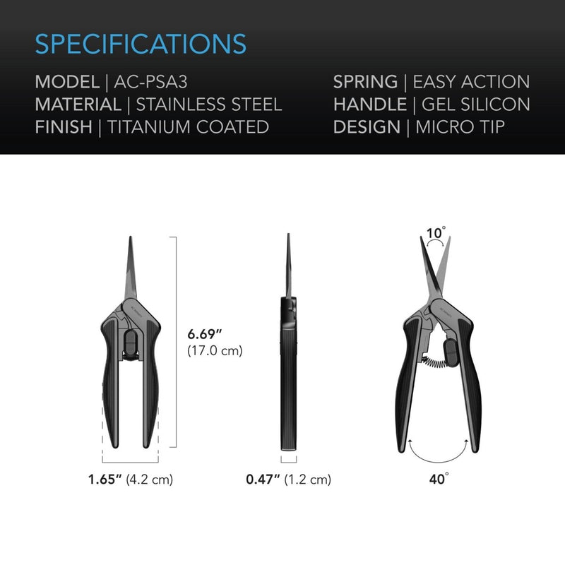 AC Infinity Stainless Pruning Shear Curved Blade 6.6&rdquo; (Coming Soon) - Indoor Farmer