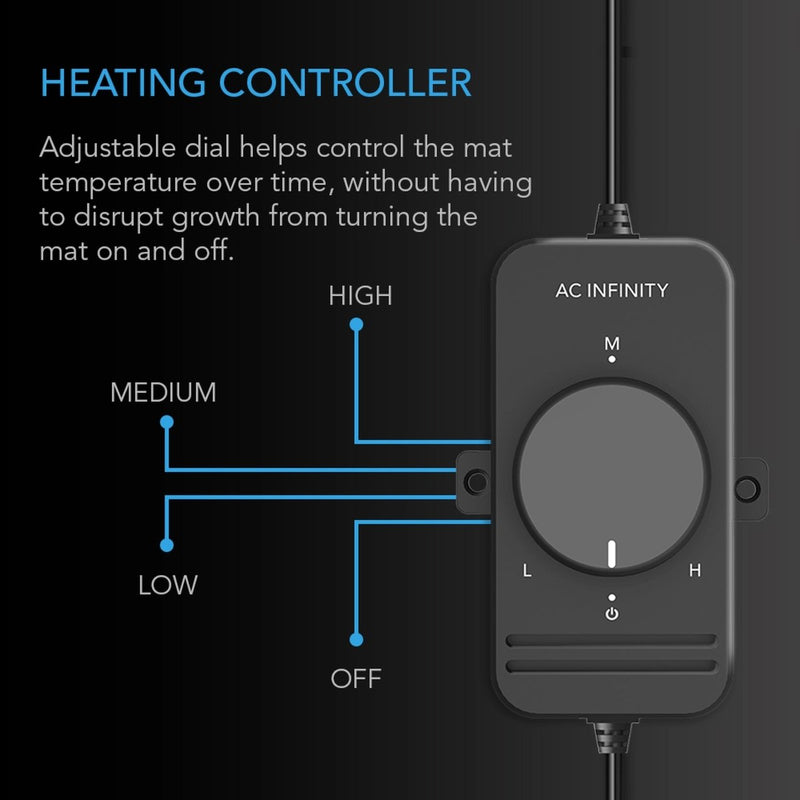 AC Infinity SUNCORE Seedling Heat Mat with Controller 10" X 20.75" (2 PACK) - Indoor Farmer