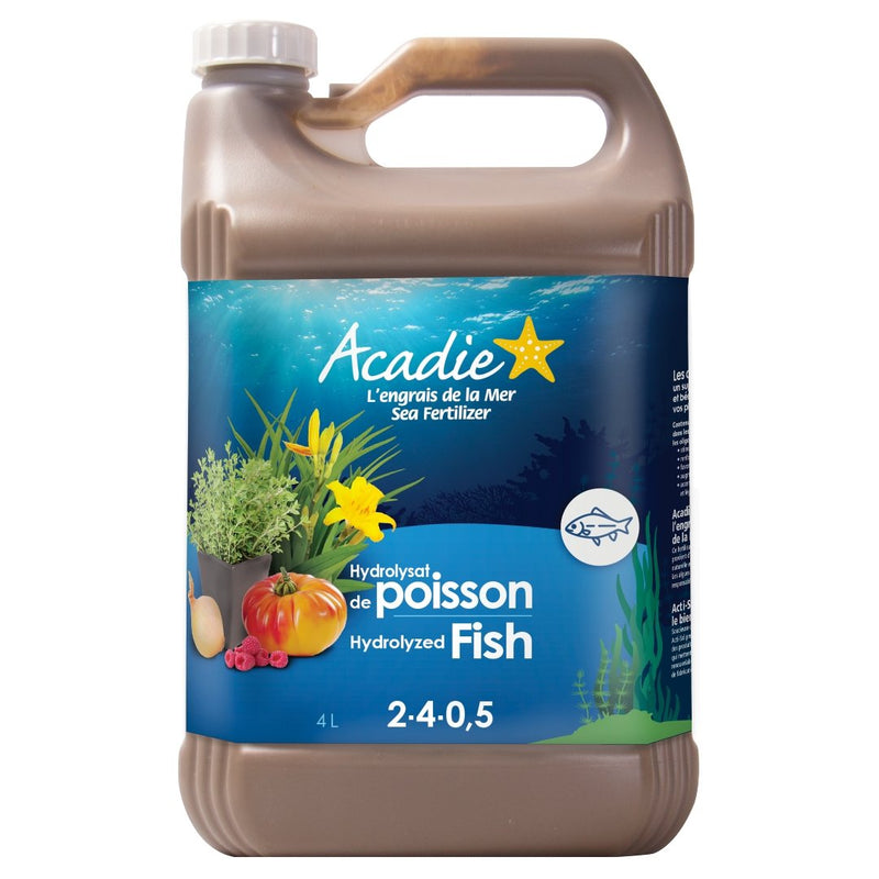 Acadie Hydrolyzed Fish Fertilizer (2 - 4 - 0.5) 4 L - Indoor Farmer