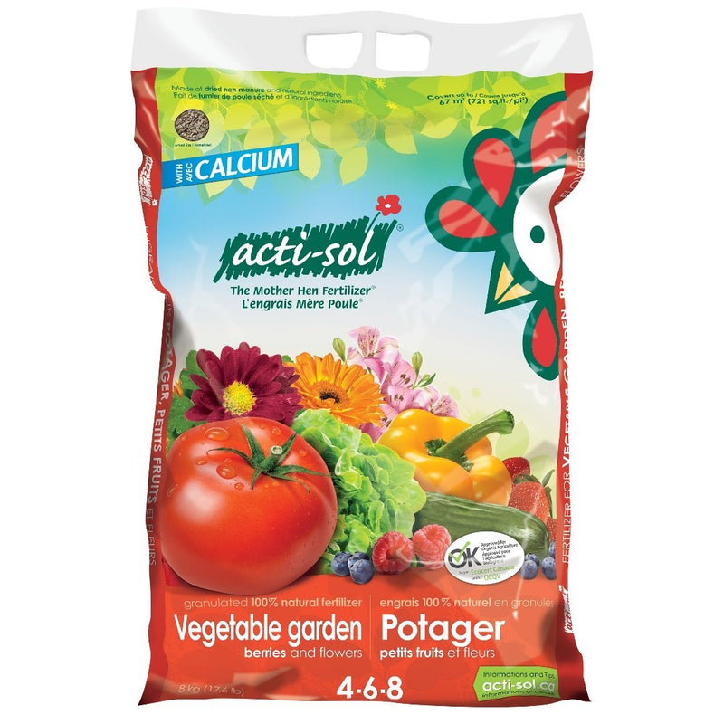 Acti - Sol Vegetable Garden Organic Fertilizer (4 - 6 - 8) 8 KG - Indoor Farmer