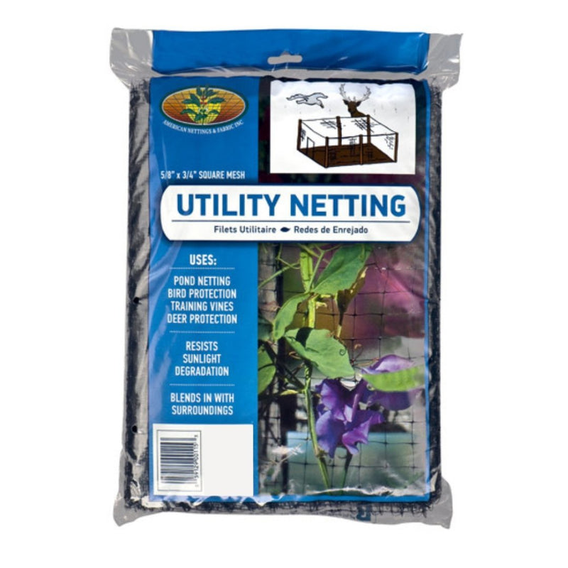 American Netting Utility Netting (Black 3/4" Mesh) 7 FT X 25 FT - Indoor Farmer