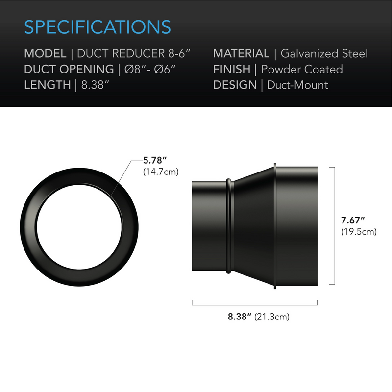 AC Infinity Duct Reducer Adapter Cone