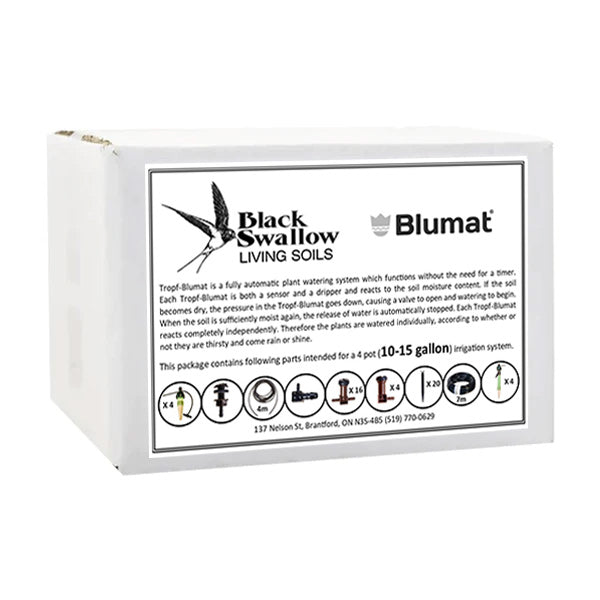 Black Swallow / Blumat 4 Pot Irrigation System (10 - 15 Gal) - Indoor Farmer