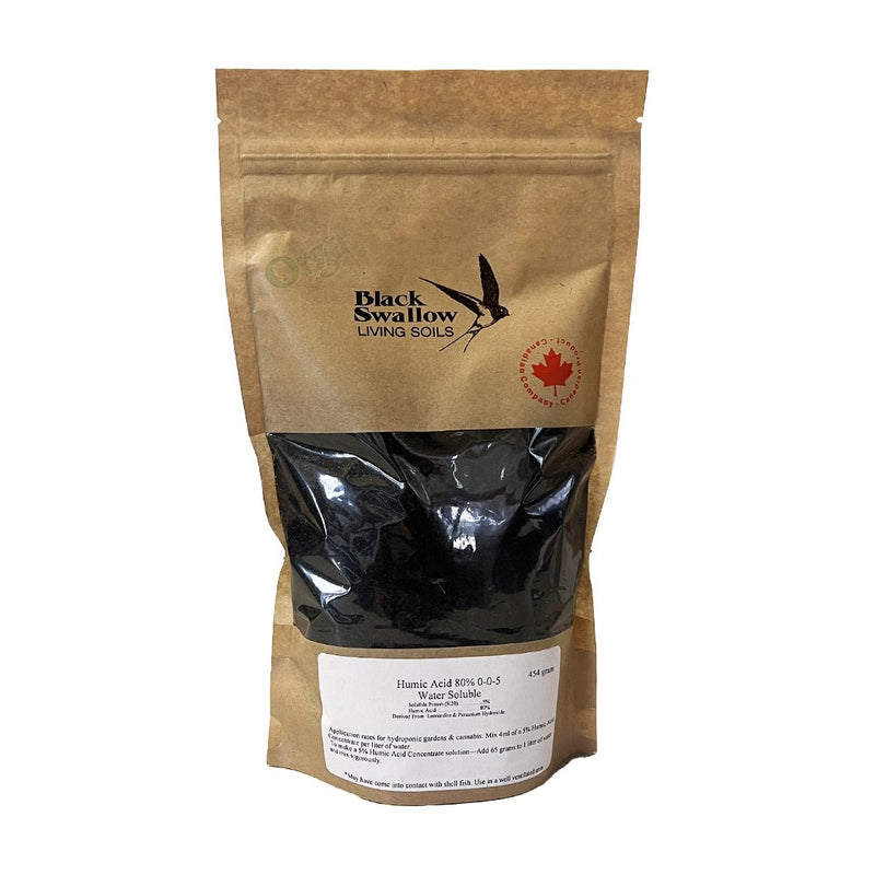 Black Swallow Humic Acid 80% (0 - 0 - 5) - Powder 1LB - Indoor Farmer