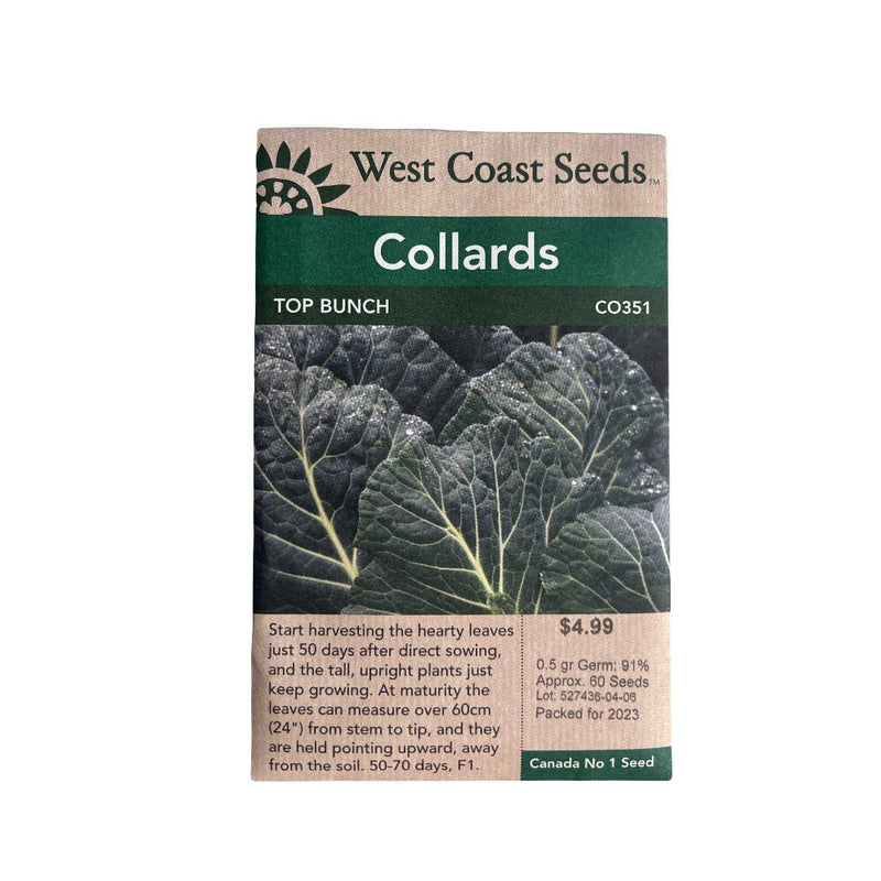 Collards - Top Bunch Collards Seeds 0.5g (approx. 65 seeds) - Indoor Farmer