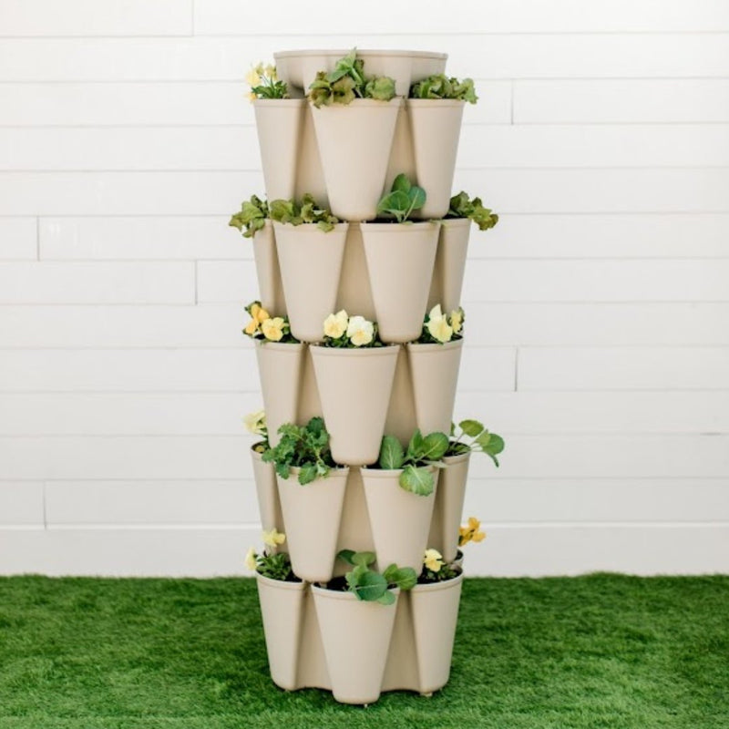 GreenStalk 5 Tier Original Vertical Planter - Basic Texture Evergreen - Indoor Farmer