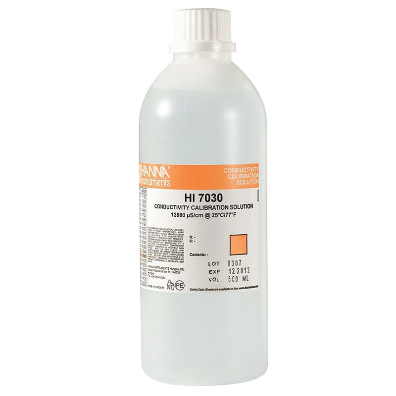 Hanna Calibration Solution HI7030L Solution 12,880 &micro;S/cm - 500ml - Indoor Farmer