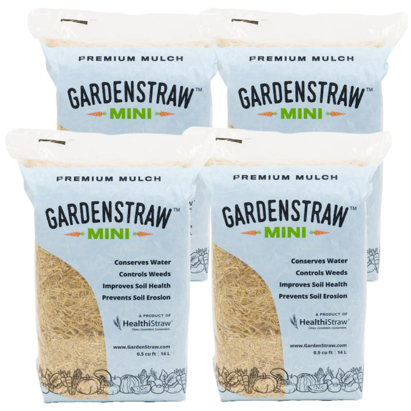 HealthiStraw GardenStraw Mini Premium Mulch 4 PACK (56L) - Indoor Farmer