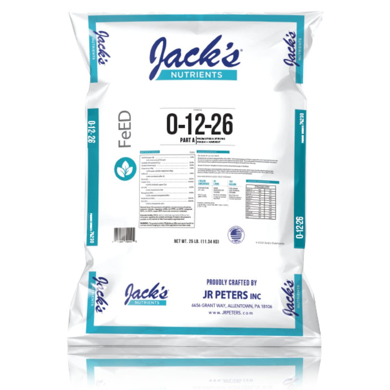 Jack's Nutrients PART A (0 - 12 - 26) 11.3KG (25LB) - Indoor Farmer