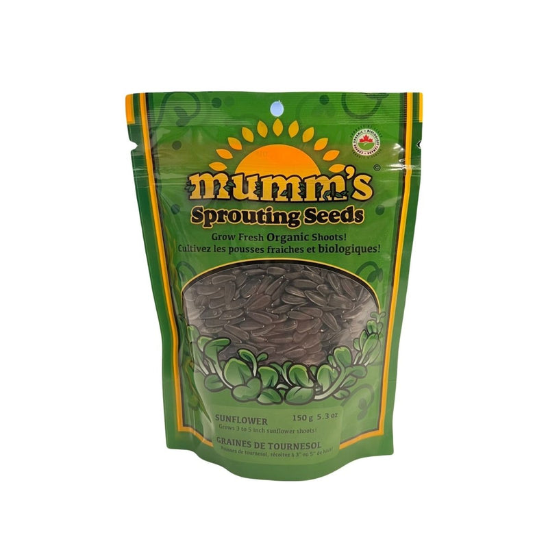 Mumm's Sprouting Seeds Black Oilseed Sunflower 150g - Indoor Farmer